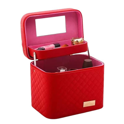 Vanity case maquillage avec compartiment rouge