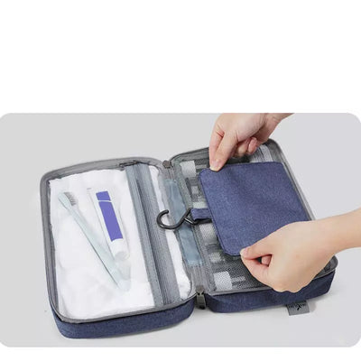 Trousse de toilette grande capacité bleu - À vos trousses