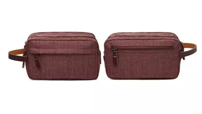 Trousse de toilette homme double compartiment marron - À vos trousses