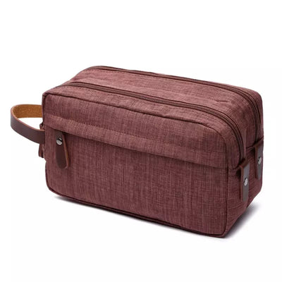 Trousse de toilette homme double compartiment marron - À vos trousses