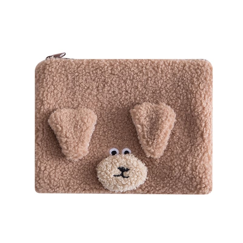 Trousse de toilette peluche marron - À vos trousses